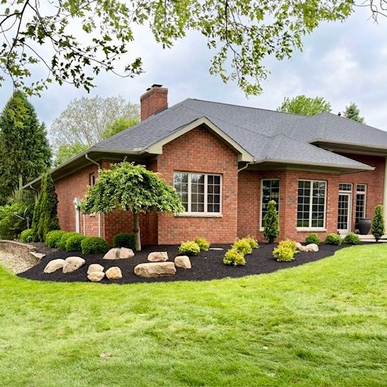 Exterior home landscaping done by Oberlanders